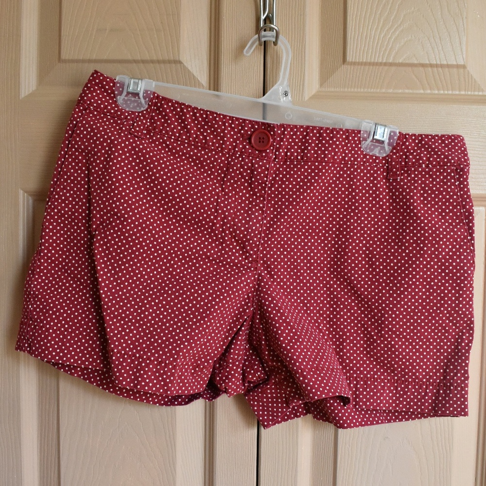 LOFT Polka Dot Red Shorts